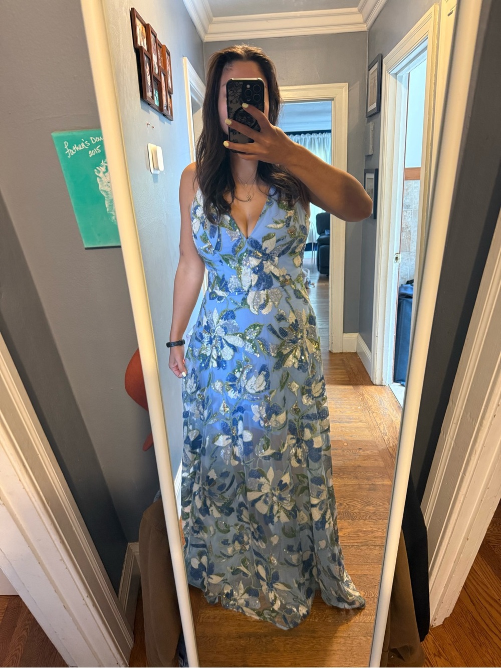 Dress the Population Light Blue Floral Maxi Dress - Picture 10 of 11